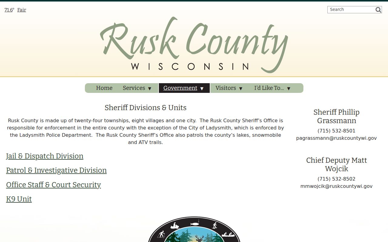 Rusk County arrest jurisdiction described by Sheriff divisions